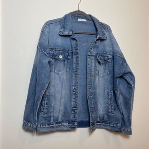 T. Sher Oversized Denim Jacket Size Large